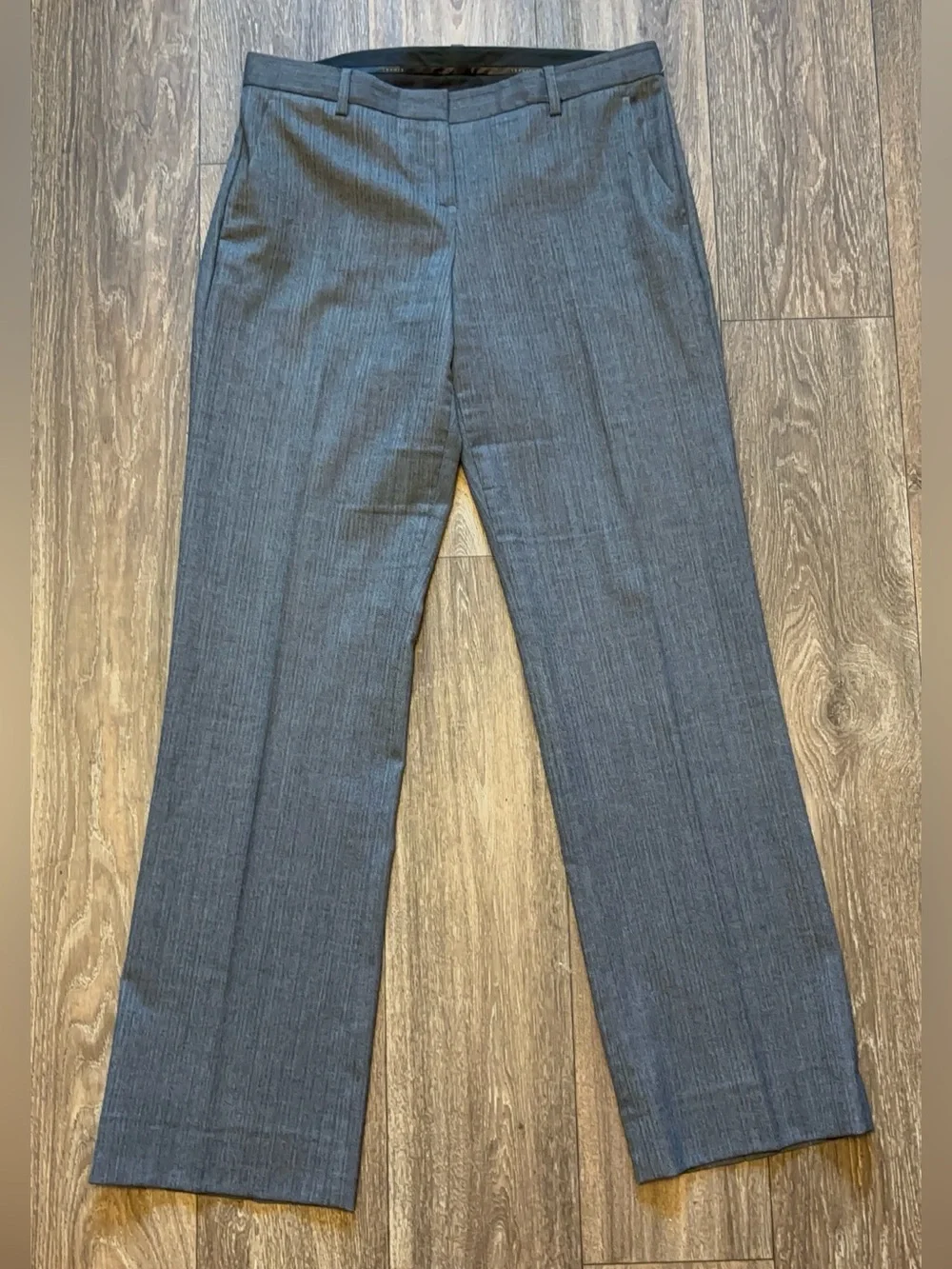 Theory Grey  Wool Blend Straight Leg Dress Pants
